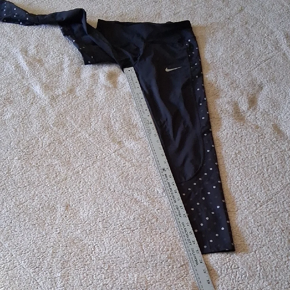 Nike Black and Gray Polka Dot Leggings